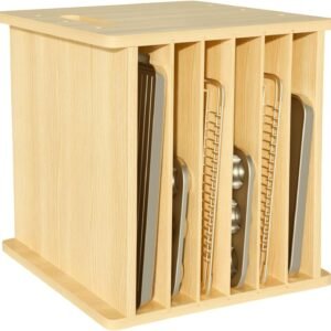 7-Tier Wooden Tray Organizer for Cabinets