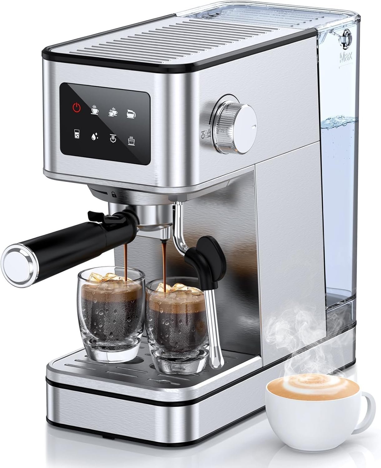 Compact Espresso Machine with Milk Frother