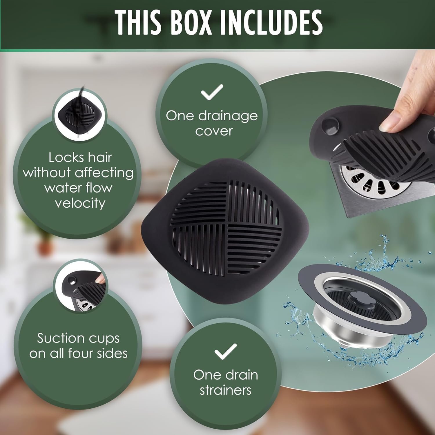 2-Piece Sink Strainer and Stopper Set – 3-in-1 Design - Image 2